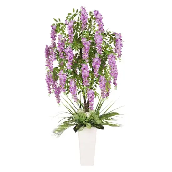 6ft. Artificial Wisteria Tree in White Decorative Pot {1}