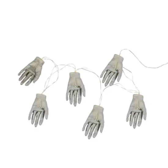 6ct. Skeleton Hands Halloween Light Set {4}