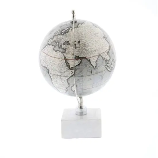 13" White Ceramic & Metal Contemporary Globe {3}
