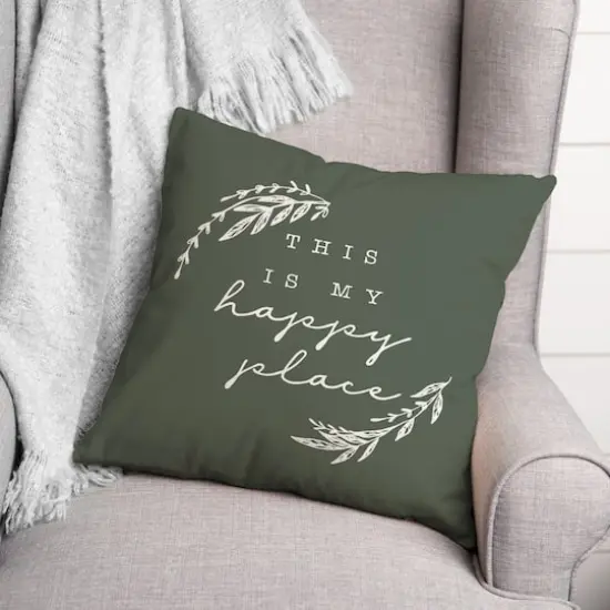 18" x 18" Happy Place Versatile Throw Pillow Sage {3}