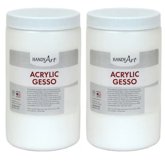 Handy Art&reg; 32oz. White Acrylic Gesso, 2ct. {1}