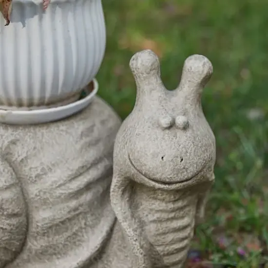 Glitzhome&reg; 16.25" Snail Garden Statue Planter Stand {8}