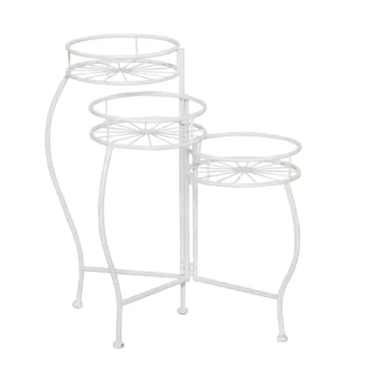White Iron Transitional Plantstand, 21" x 19" x 18" {1}