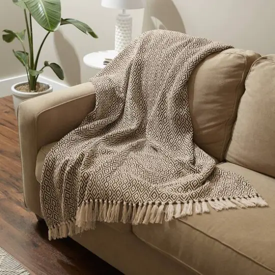 DII&reg; Double Diamond Throw Brown {6}