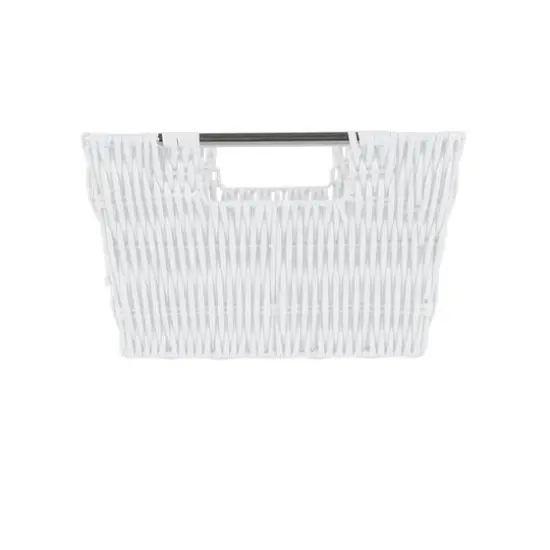 Simplify 3-Piece Rattan Tote Basket Set White {13}