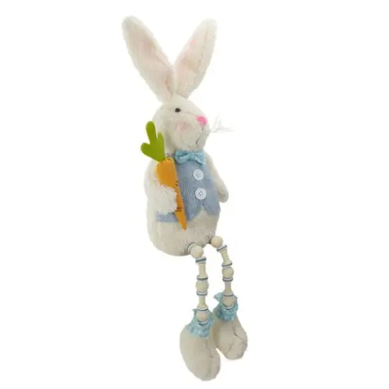 22" Blue & White Boy Easter Bunny Beaded Figure {4}
