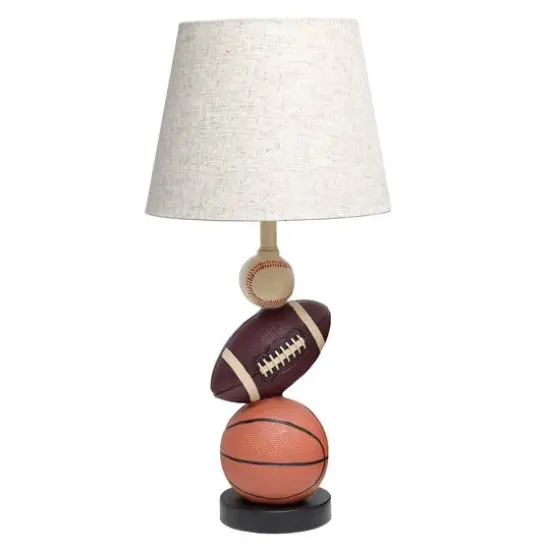 Simple Designs™ 22" Basketball, Baseball, Football Table Lamp with Beige Shade {1}