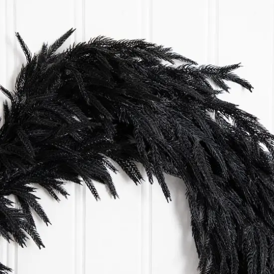 4ft. Artificial Real Touch Halloween Black Norfolk Island Pine Garland with Natural Look {5}