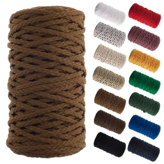 John Bead 4mm Braided Macram&eacute; Cord, 70yd. Mocha {7}