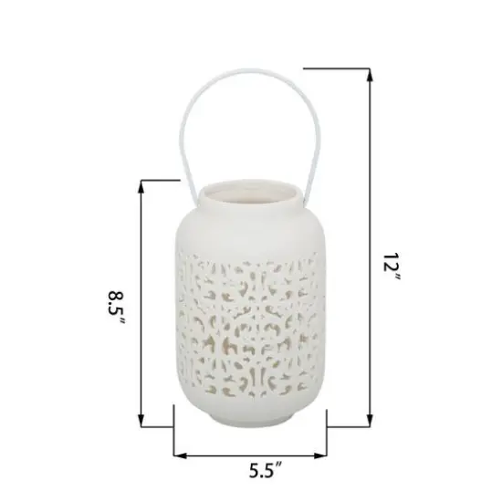 Flora Bunda&reg; 7.5" Celtic Knot LED Ceramic Lantern {3}