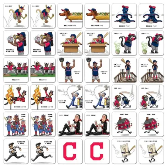 Major League Baseball Licensed Memory Match Game Cleveland Indians {4}