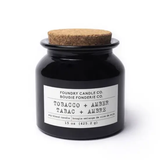 Foundry Candle Co. Soy Blend Scented Jar Candle Tobacco and Amber {2}