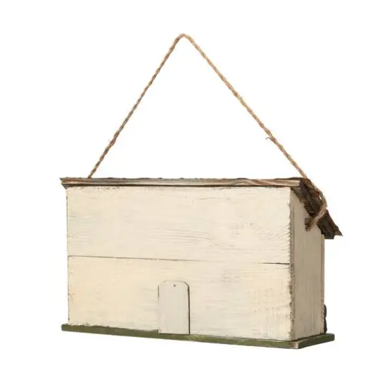 Glitzhome&reg; 15.75" Distressed Cottage Birdhouse White {6}