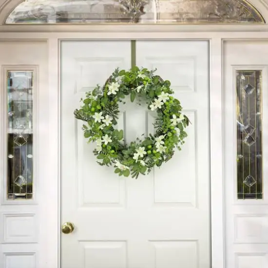 24" Spring Mixed Blossoms Floral Wreath {3}