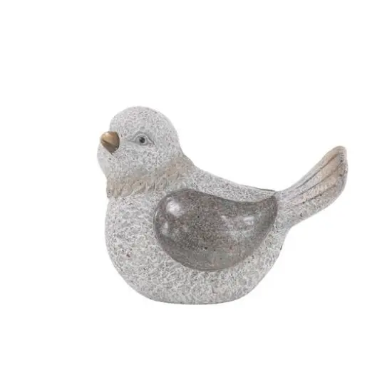 13" Gray Stone Country Bird Garden Sculpture Set {5}
