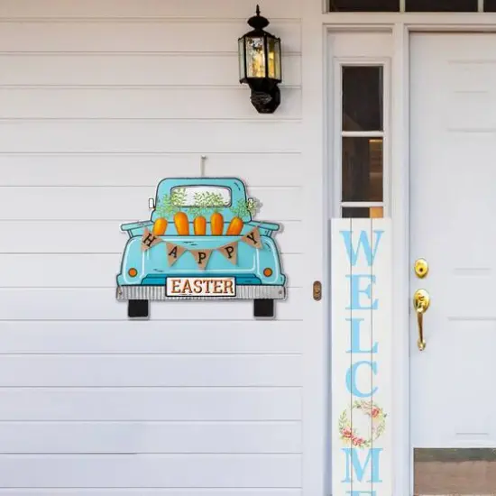 Glitzhome&reg; 26" Easter Metal Truck Yard Stake {4}