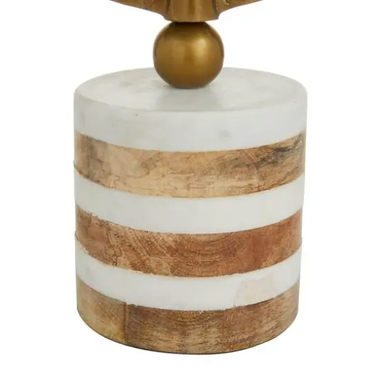 16" Blue Ceramic & Metal Coastal Globe {11}