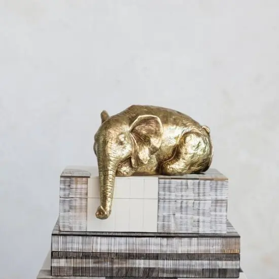 Hello Honey&reg; 5.25" Gold Elephant Shelf Sitter Decoration {3}