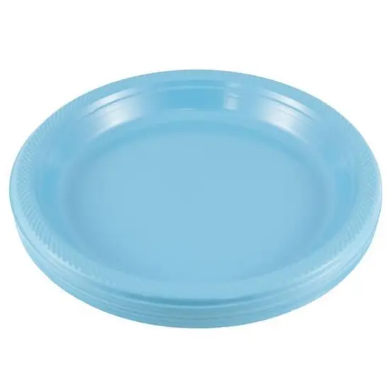 JAM Paper 10.25" Plastic Party Plates, 20ct. Caribbean Light Blue {3}