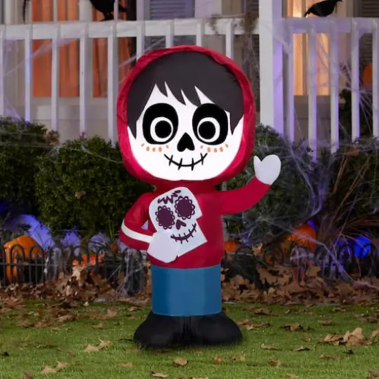 3.5ft. Airblown&reg; Inflatable Halloween Miguel from Coco with Skull {5}
