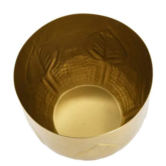 Hello Honey&reg; Antique Gold Debossed Metal Planter Set {9}