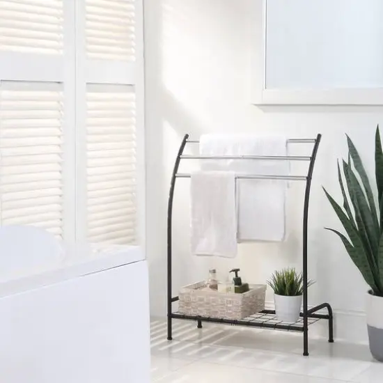 SunnyPoint Standing Towel Rack Black {5}