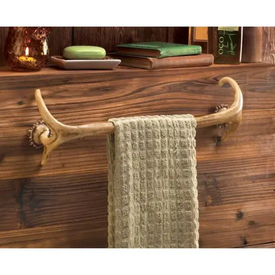 19.5" Rustic Antler Towel Rack {3}