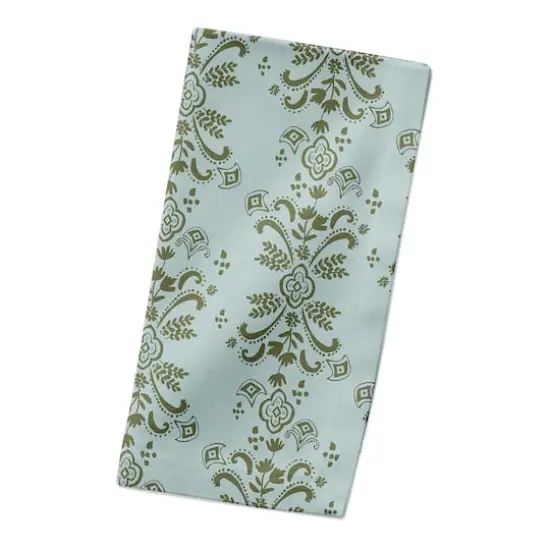 Floral Crest Cotton Twill Napkin Green {3}