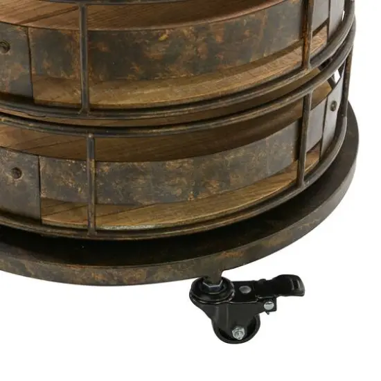 Brown Metal Farmhouse Storage Cart, 28" x 17" x 17" {6}