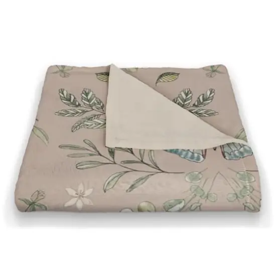 Butterfly Pattern Coral Fleece Blanket Blush {3}