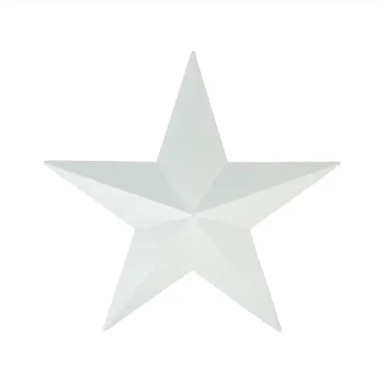 11.5" Matte White Country Rustic Star Indoor/Outdoor Wall Decoration {1}