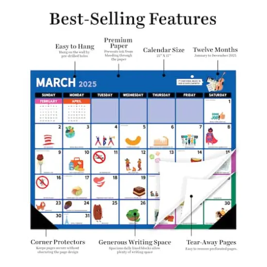 TF Publishing Large 2025 Every Day is a Holiday Monthly Blotter Desk Pad Calendar {5}