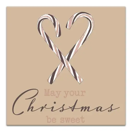Sweet Christmas Candy Cane Canvas Wall Art {1}