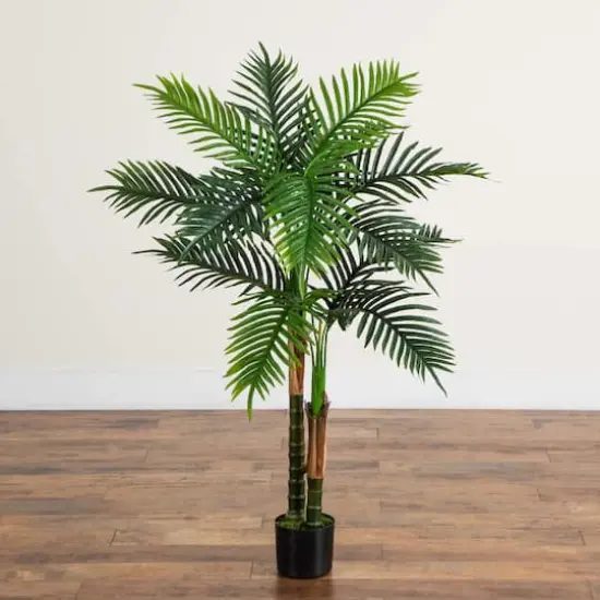 4ft. UV Resistant Artificial Double Robellini Palm Tree (Indoor/Outdoor) {9}