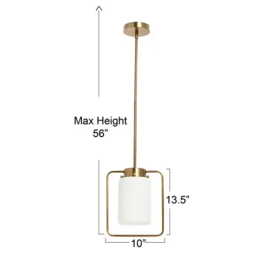 Hello Honey&reg; Robert Stevenson Lighting Ezra Metal & Frosted Glass Convertible Ceiling Light Brushed Brass {7}