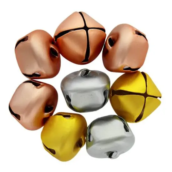 Essentials by Leisure Arts 1.38" Matte Metallic Multicolor Jingle Bells, 8ct. {3}