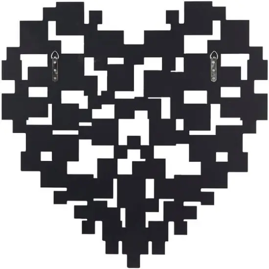 Silver Glass Shaped Mirrored Heart Wall Mirror 32" x 1" x 32" {5}