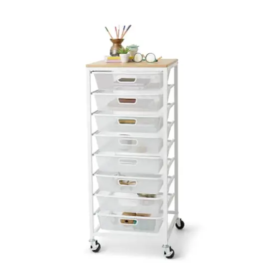 Metro 8-Drawer Rolling Cart by Simply Tidy&reg; White {4}