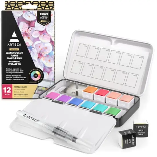Arteza&reg; Pastel Watercolor Half Pan Set {9}