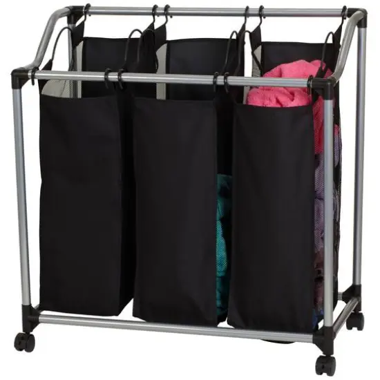 Household Essentials Rolling Mesh Triple Laundry Sorter {9}