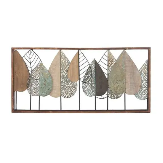 47" Brown Modern Leaves Wall D&eacute;cor {9}