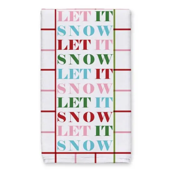 Let It Snow Grid Tea Towels - Set of 2 {3}
