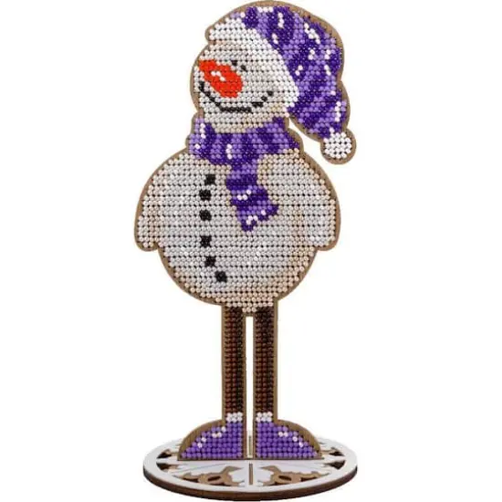 Wonderland Crafts Snowman Bead Embroidery on Wood Kit {1}