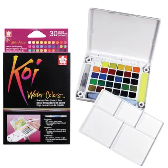 Koi&reg; Water Colors&trade; 30 Color Pocket Field Sketch Box {1}