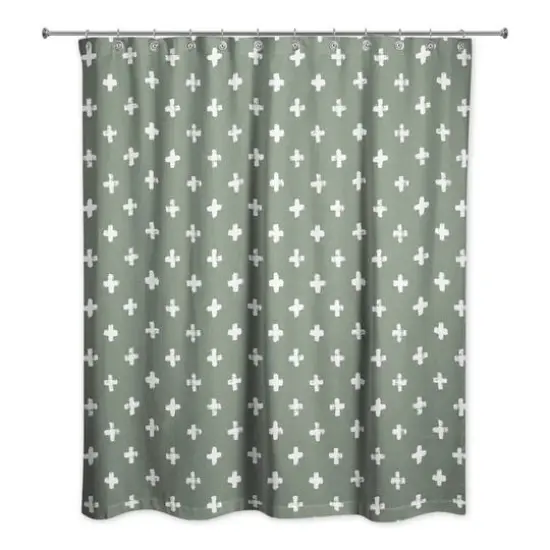 Crosses Shower Curtain Sage {1}