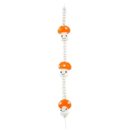 Orange Lampwork Glass Mushroom Beads by Bead Landing&trade; {4}