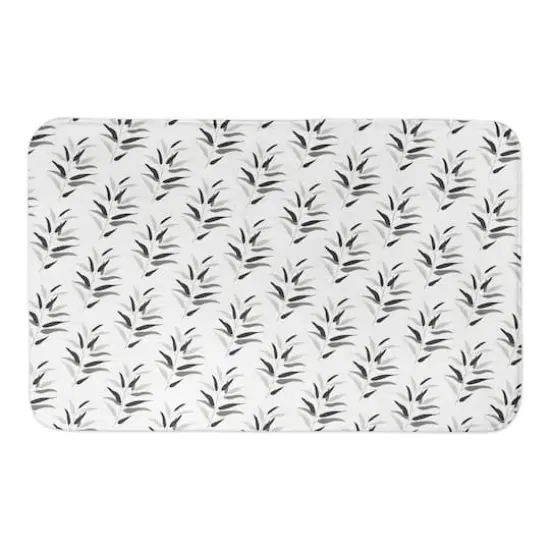 Dark Leaf Pattern 34" x 21" Bath Mat {1}