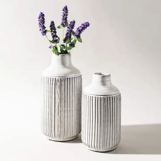 12.25" Gray Terracotta Vase {6}