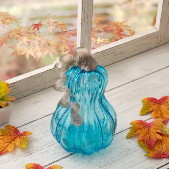 Glitzhome&reg; Glass Gourd, Blue {7}