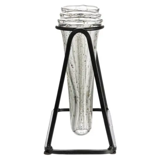Hello Honey® Bloomingville 9" Test Tube Vases in Black Metal Stand {6}